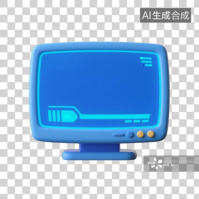 【AI数字艺术】粘土动画风格蓝色HUD技术显示器画面图片素材