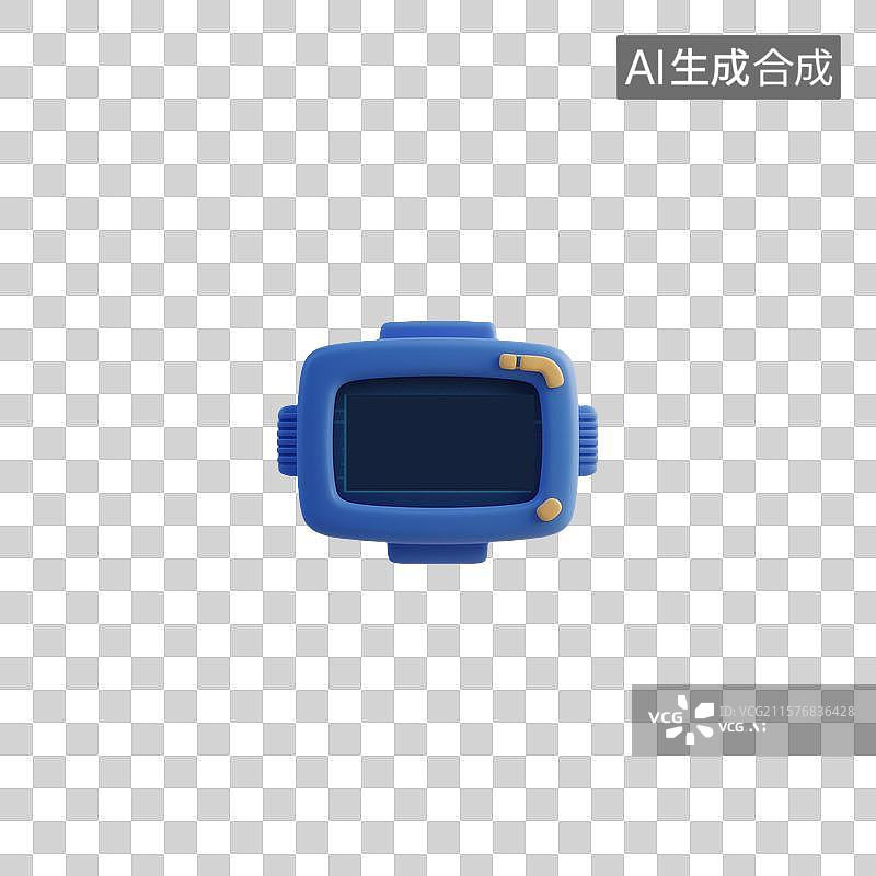 【AI数字艺术】粘土动画风格蓝色HUD技术显示器画面图片素材