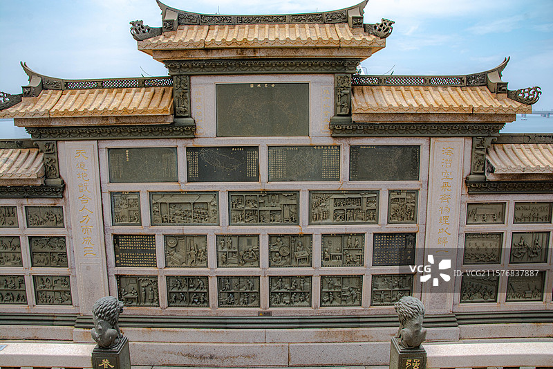 厦门鳌园陈嘉庚陵墓青石雕刻集美解放碑图片素材