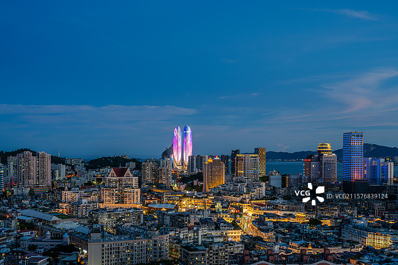 夜色中的厦门中华片区 中山路 世贸双子塔 中华城图片素材