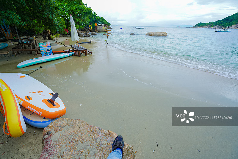 深圳大鹏鹅公湾，清晨无人绝美风景！图片素材