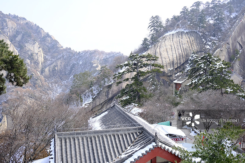 华山雪景图片素材