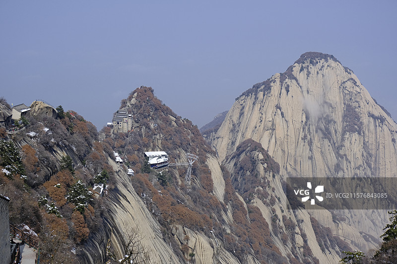 华山雪景图片素材