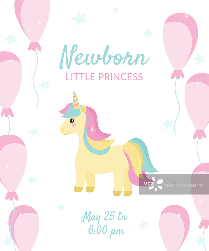 为新生小公主设计的明信片图片素材