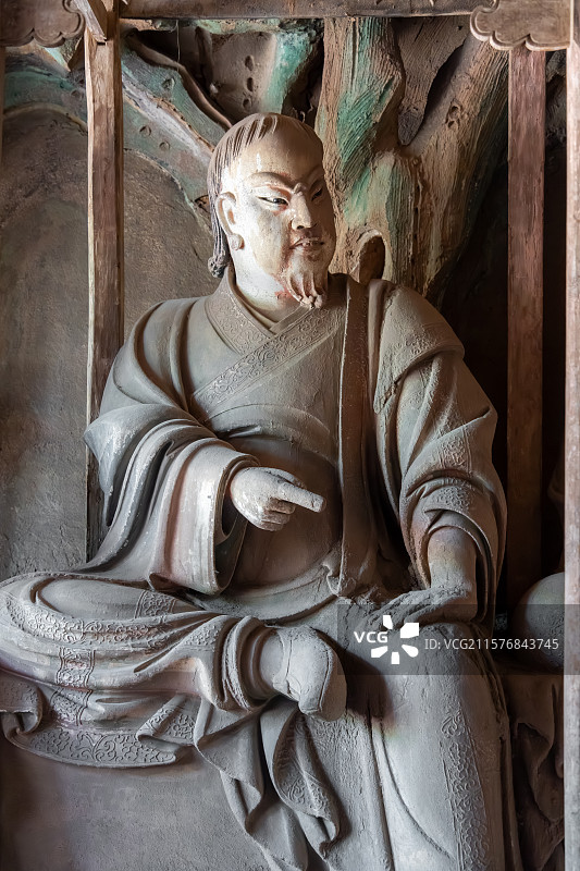 山西平遥双林寺彩塑十八罗汉图片素材