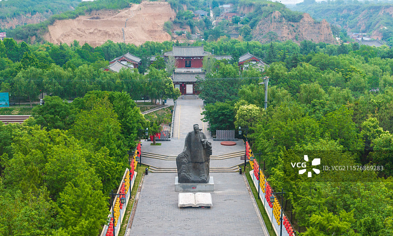 河南郑州巩义市杜甫故里景区-杜甫雕像图片素材