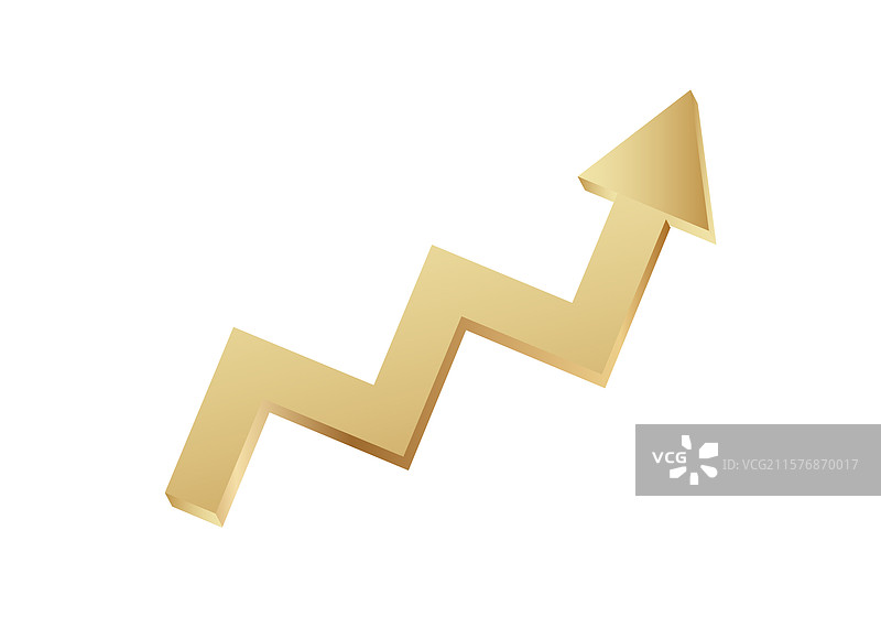 白色背景上的金色锯齿箭头图片素材