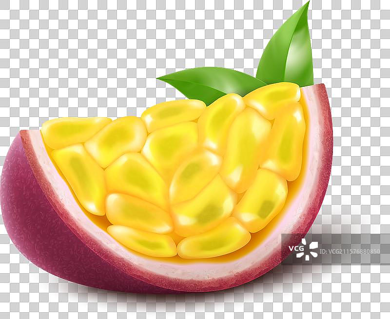 新鲜多汁的成熟百香果孤立在一个背景上图片素材