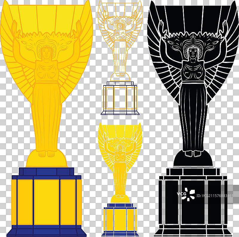 旧足球奖杯仅此而已图片素材