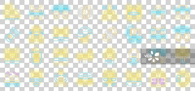 安全设备发光图标展示攀岩图片素材