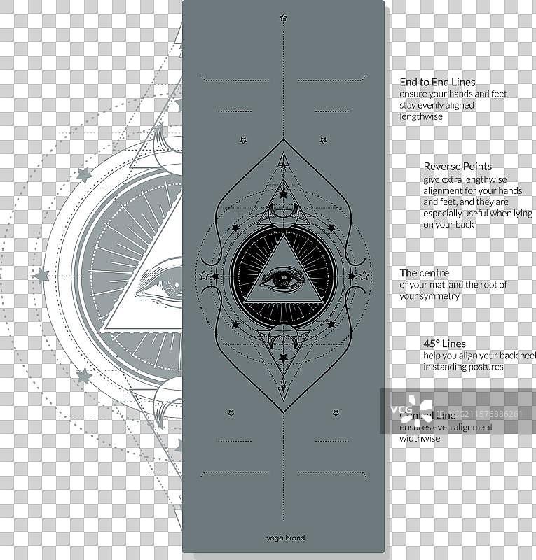 瑜伽垫设计模板对齐图片素材