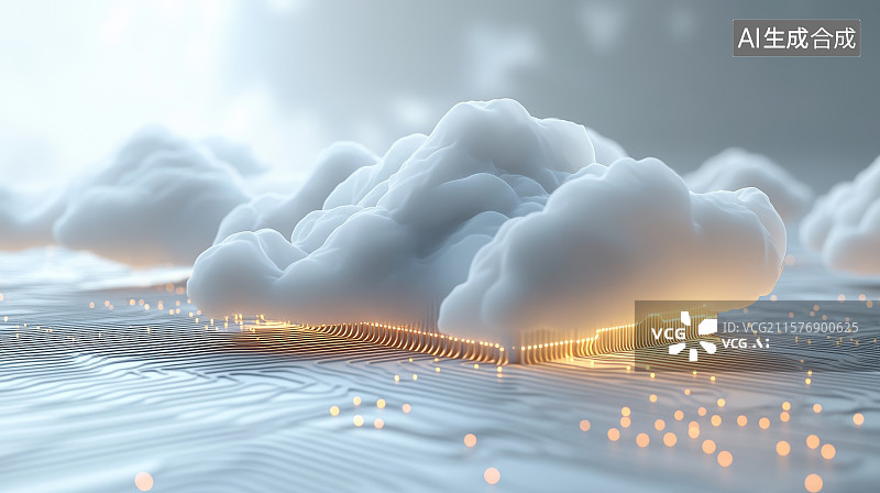 【AI数字艺术】云与电路板的科技融合图片素材