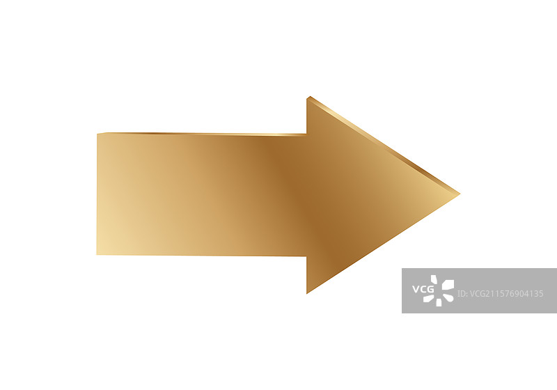 光泽感的金色箭头指向右侧图片素材
