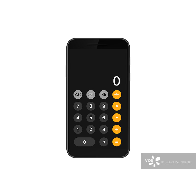 智能手机显示计算器应用程序图片素材