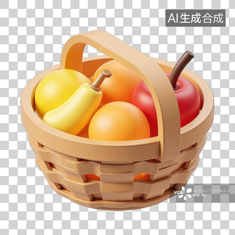 【AI数字艺术】色彩缤纷的水果篮图片素材