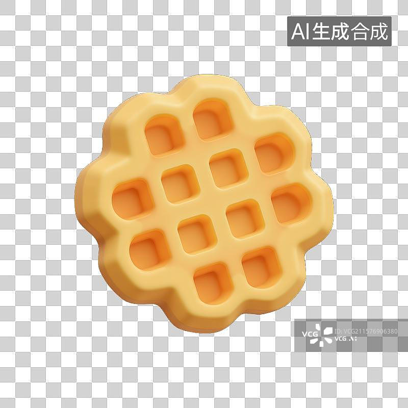 【AI数字艺术】奶油华夫饼的甜蜜时刻图片素材