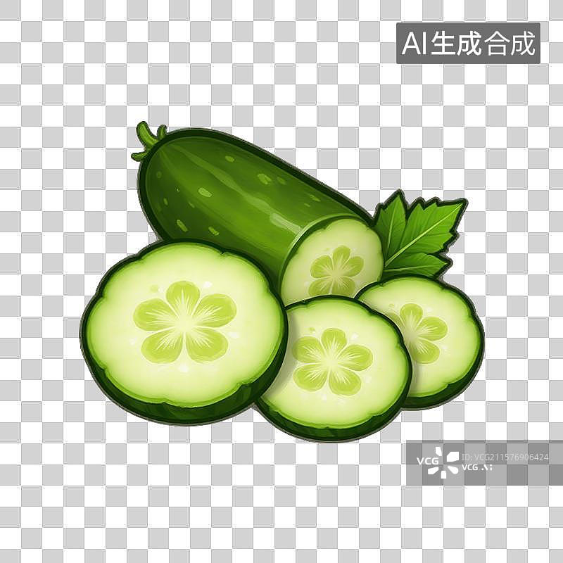 【AI数字艺术】清新爽口的绿色黄瓜图片素材
