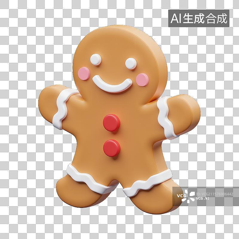 【AI数字艺术】圣诞节的可爱姜饼人图片素材