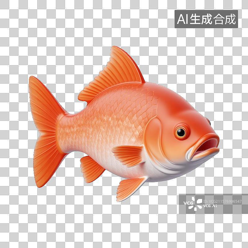 【AI数字艺术】鲜活鲤鱼的艺术呈现3D卡通鲤鱼草鱼图片素材