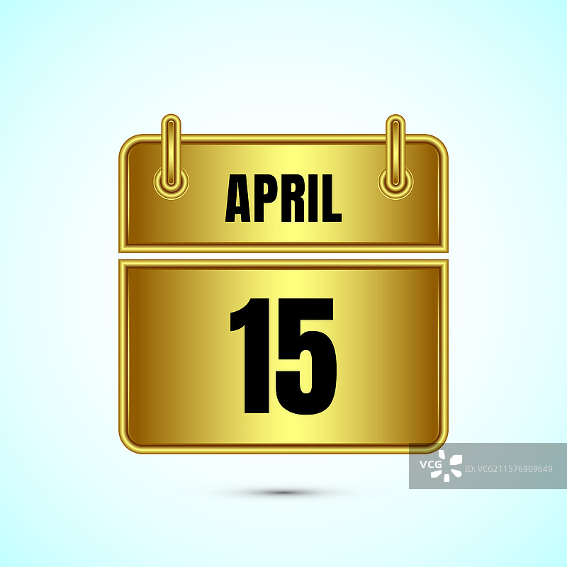 金色的四月十五日日历和时间规划器图片素材