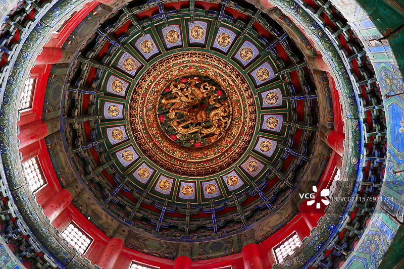 故宫博物院千秋亭藻井图片素材