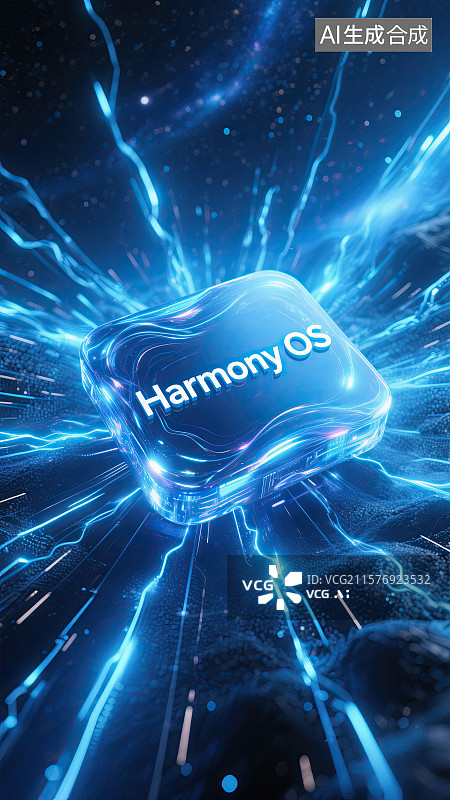 【AI数字艺术】3D，HarmonyOS，鸿蒙系统，科技，插画图片素材