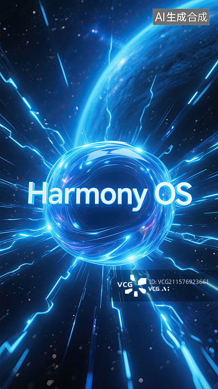 【AI数字艺术】3D，鸿蒙系统，HarmonyOS，操作系统，科技图片素材
