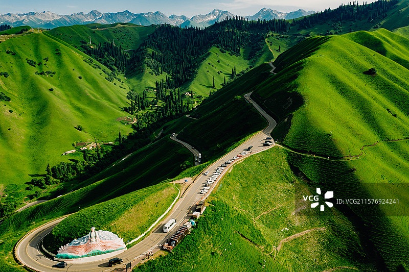 航拍 草原 休闲 弯道 滑草 消费 自然 风景  背景 游戏 素材图片素材