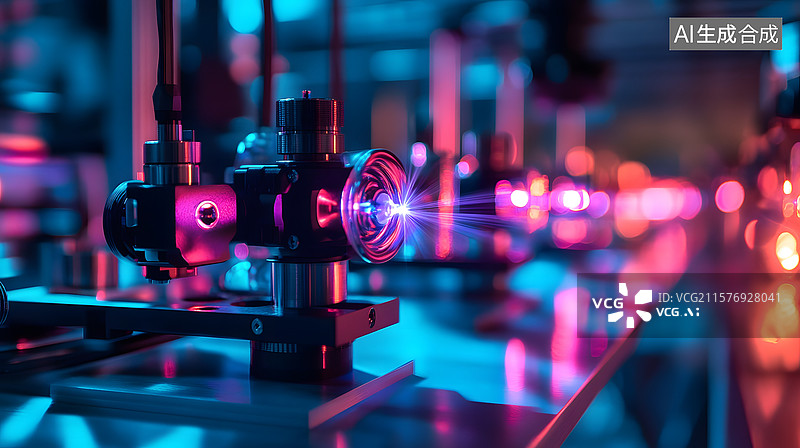 【AI数字艺术】精密机械与激光技术展示图片素材