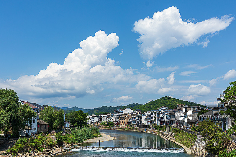 何桥古镇柳溪江风光图片素材