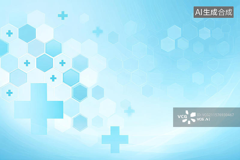 【AI数字艺术】抽象医疗背景设计之六边形图案图片素材