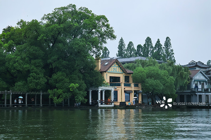 西湖上的宋美龄故居图片素材