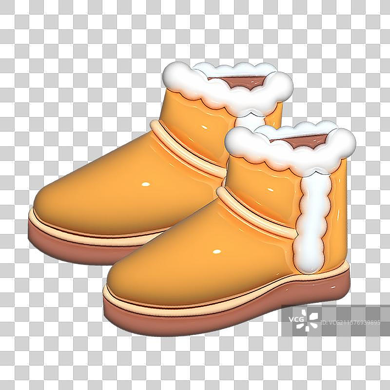 3D服装冬天雪地靴图片素材