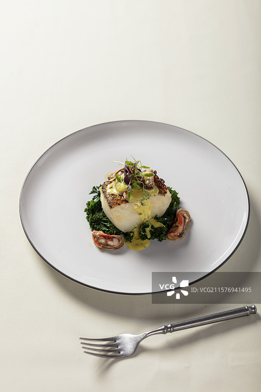 西式香煎鳕鱼图片素材