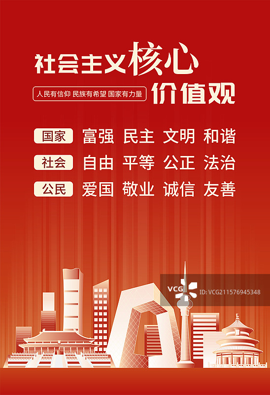 北京社会主义核心价值观海报图片素材