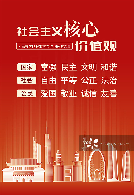 南京社会主义核心价值观海报图片素材