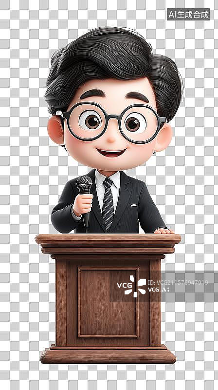 【AI数字艺术】在演讲的商务人士图片素材