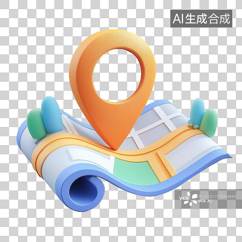 【AI数字艺术】带有定位坐标的地图图片素材