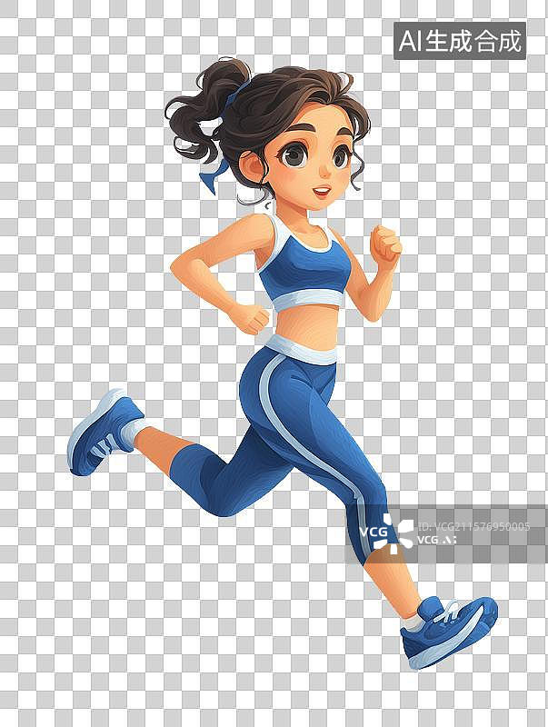 【AI数字艺术】3d女生正在跑步图片素材