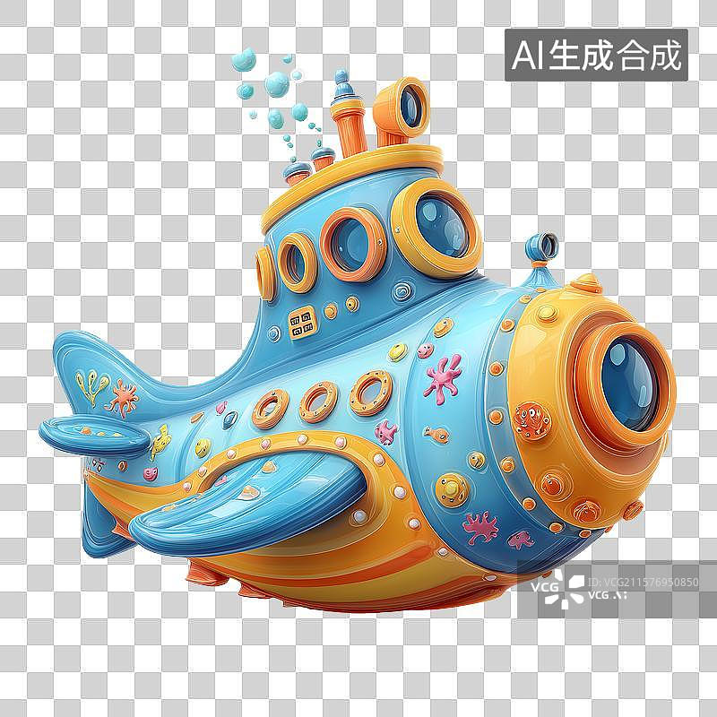 【AI数字艺术】潜艇三维图标图片素材