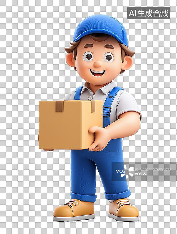 【AI数字艺术】送快递的快递员图片素材