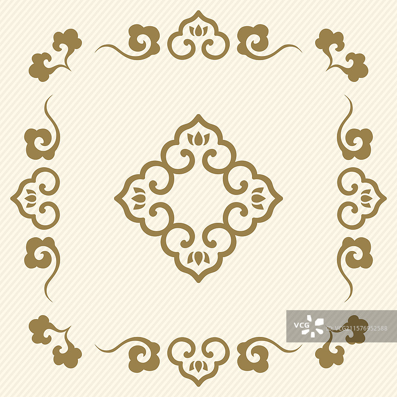 中式祥云如意纹背景正方形图片素材