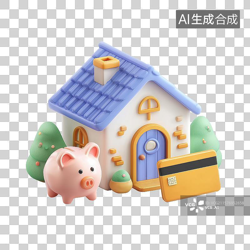 【AI数字艺术】储蓄买房图片素材