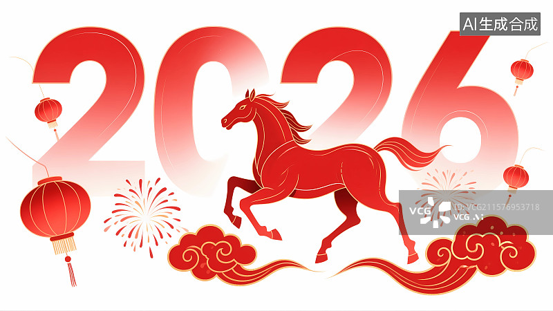 【AI数字艺术】马年喜庆海报图片素材