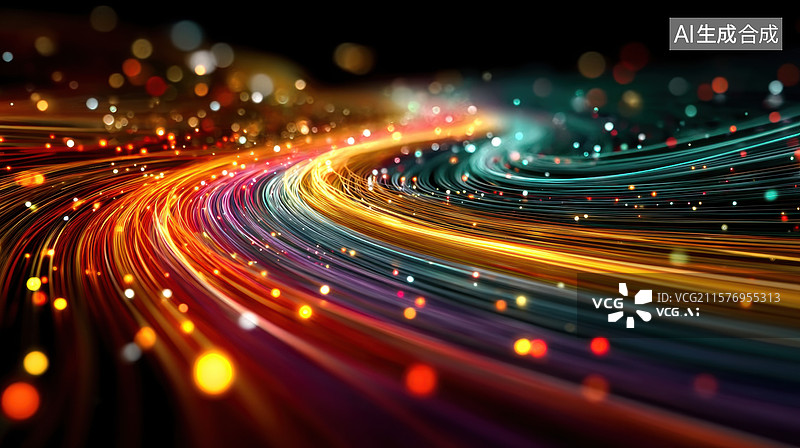 【AI数字艺术】炫彩流光背景图片素材
