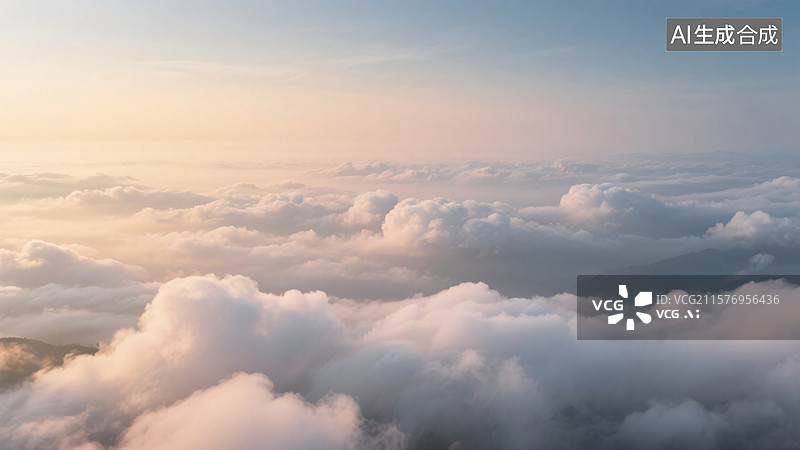 【AI数字艺术】晨曦梦幻云海图片素材