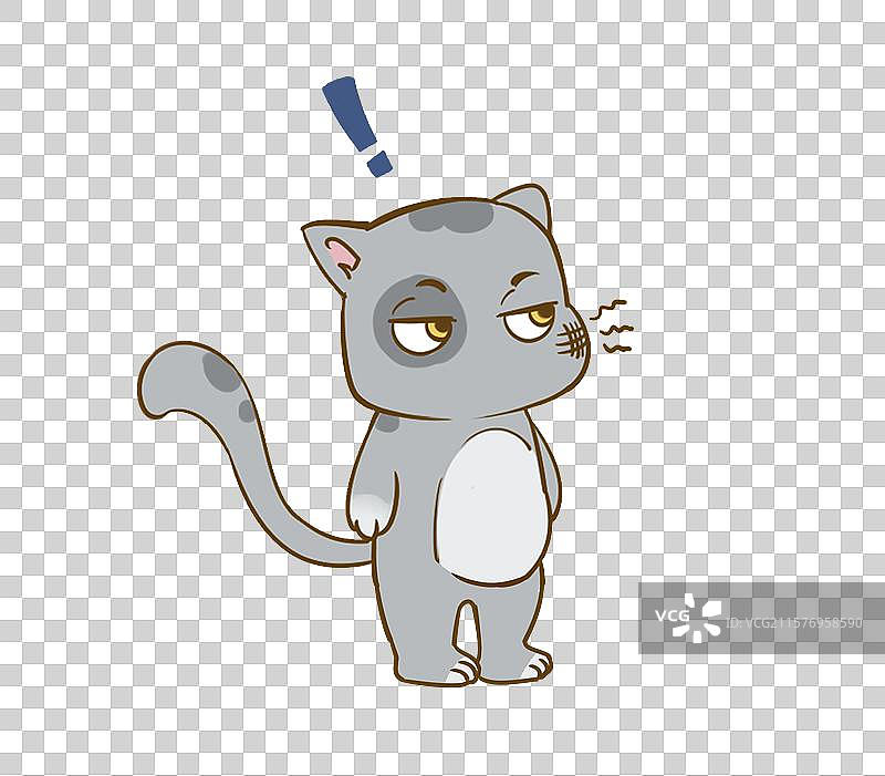 小猫听到敲门声卡通元素图片素材