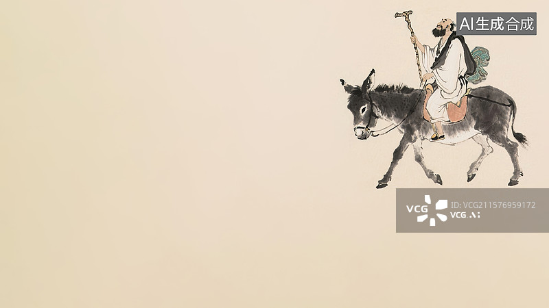 【AI数字艺术】水墨画右上图片素材