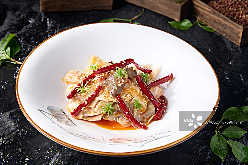 红油香辣猪肚片图片素材