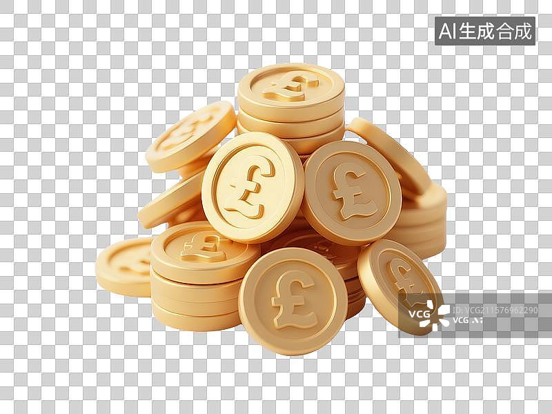 【AI数字艺术】一堆英镑硬币图片素材